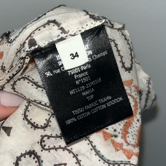 ISABEL MARANT ETOILE Beige Maria Shirt Size 34/XS - Picture 5 of 12